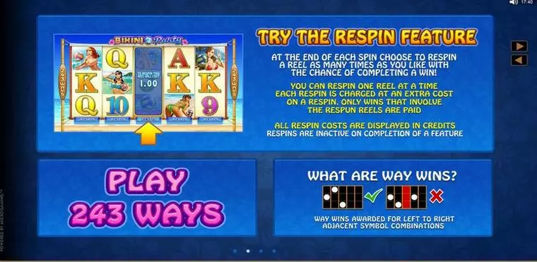  Info and Rules at Bikini Party 5 Reel Mobile Real Slot created by Microgaming