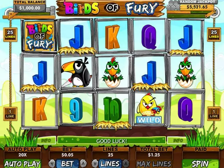  Main Screen Reels at Birds of Fury 5 Reel Mobile Real Slot created by RTG
