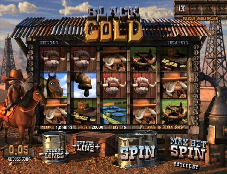  Main Screen Reels at Black Gold 5 Reel Mobile Real Slot created by BetSoft
