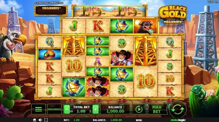  Main Screen Reels at Black Gold Megaways 6 Reel Mobile Real Slot created by StakeLogic
