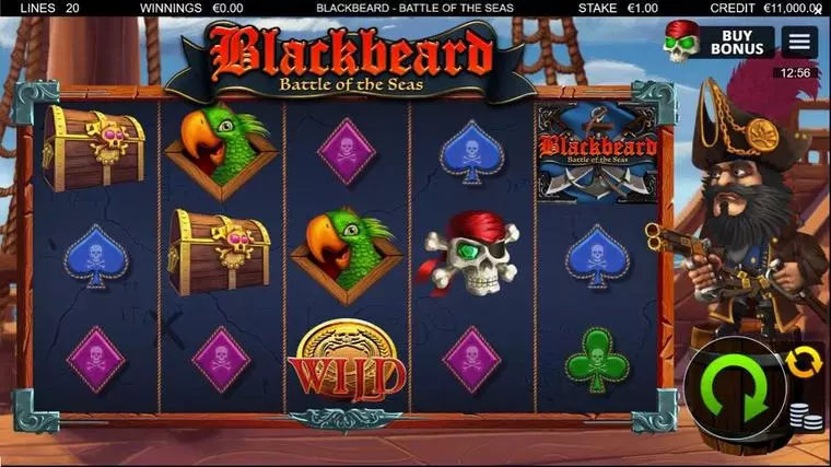  Main Screen Reels at Blackbeard Battle Of The Seas  5 Reel Mobile Real Slot created by Bulletproof Games