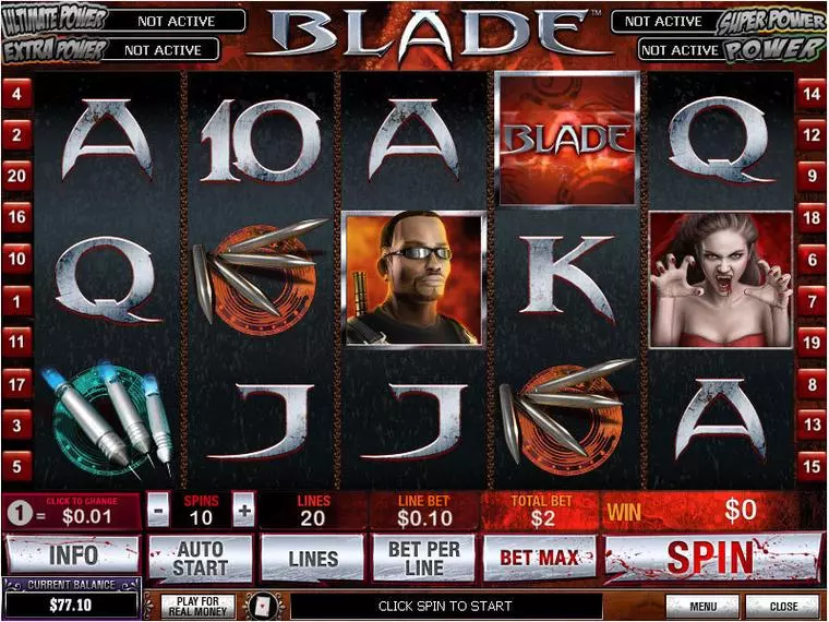  Main Screen Reels at Blade 5 Reel Mobile Real Slot created by PlayTech