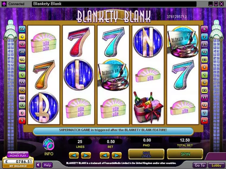  Main Screen Reels at Blankety Blank 5 Reel Mobile Real Slot created by OpenBet
