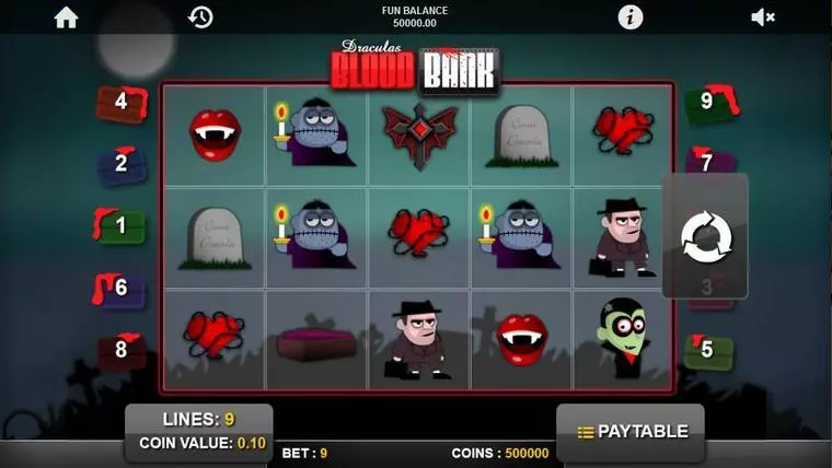  Main Screen Reels at Blood Bank 5 Reel Mobile Real Slot created by 1x2 Gaming
