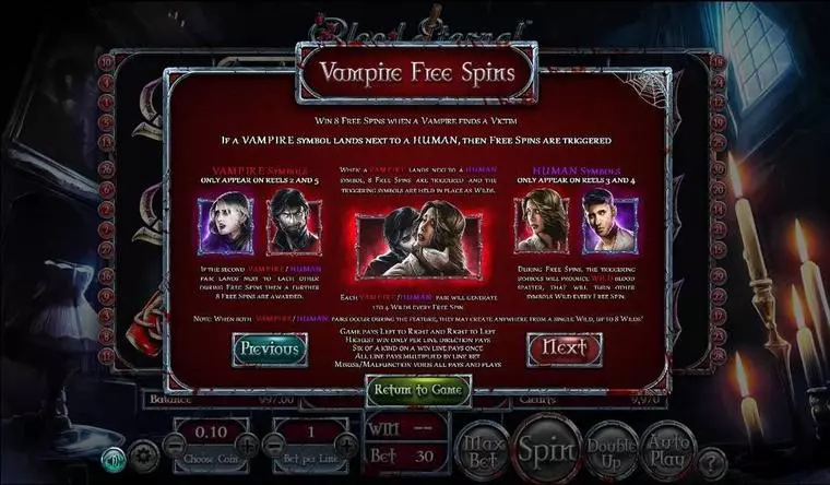 Bonus 1 at Blood Eternal 5 Reel Mobile Real Slot created by BetSoft