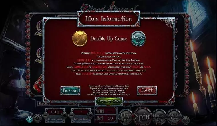 Gamble Winnings at Blood Eternal 5 Reel Mobile Real Slot created by BetSoft