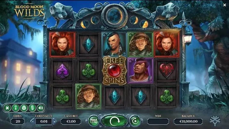  Main Screen Reels at Blood Moon Wilds 5 Reel Mobile Real Slot created by Yggdrasil