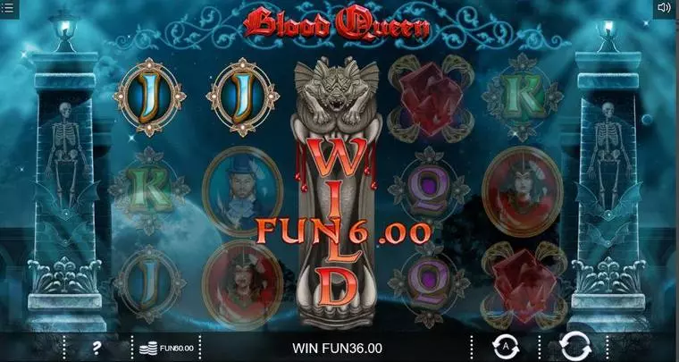  Main Screen Reels at Blood Queen 5 Reel Mobile Real Slot created by Iron Dog Studio