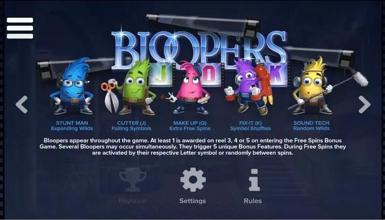  Info and Rules at Bloopers  5 Reel Mobile Real Slot created by Elk Studios