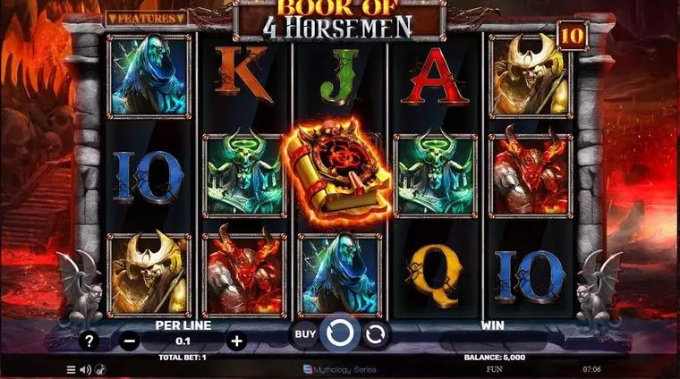  Main Screen Reels at Book Of 4 Horseman 5 Reel Mobile Real Slot created by Spinomenal