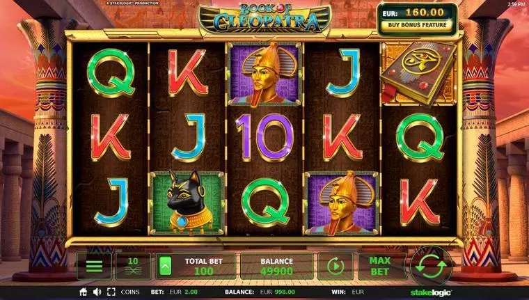  Main Screen Reels at Book of Cleopatra 5 Reel Mobile Real Slot created by StakeLogic