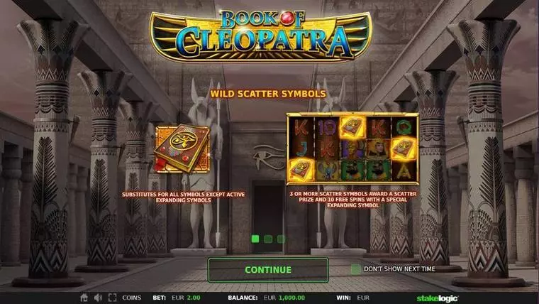  Info and Rules at Book of Cleopatra 5 Reel Mobile Real Slot created by StakeLogic