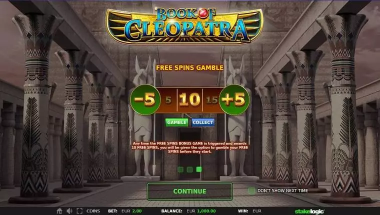  Bonus 2 at Book of Cleopatra 5 Reel Mobile Real Slot created by StakeLogic