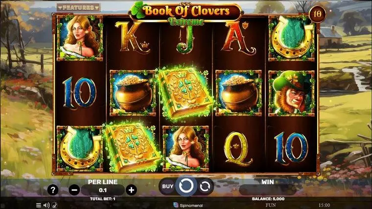  Main Screen Reels at Book Of Clovers – Extreme 5 Reel Mobile Real Slot created by Spinomenal