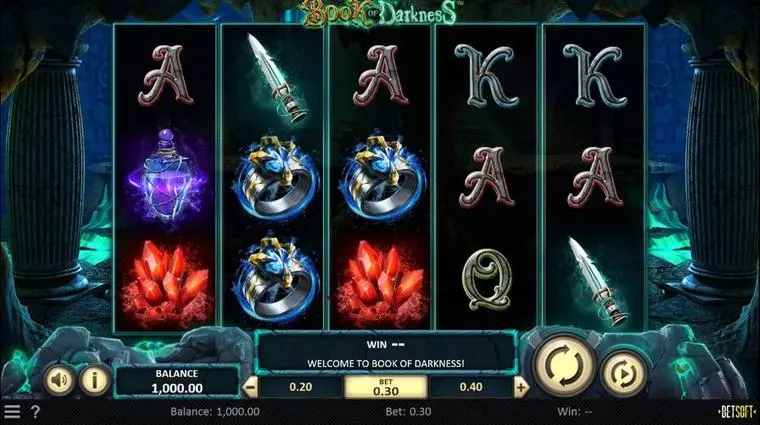  Main Screen Reels at Book of Darkness 5 Reel Mobile Real Slot created by BetSoft