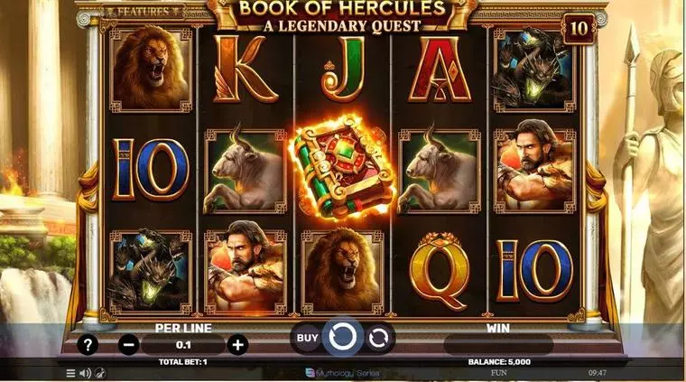  Main Screen Reels at Book Of Hercules 5 Reel Mobile Real Slot created by Spinomenal