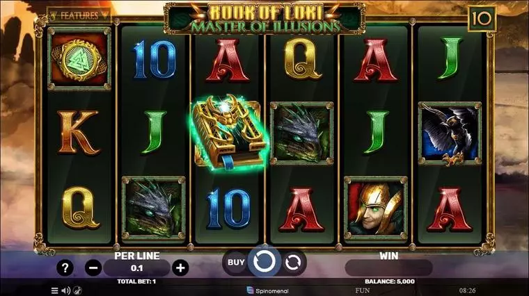  Main Screen Reels at Book Of Loki – Master Of Illusions 6 Reel Mobile Real Slot created by Spinomenal