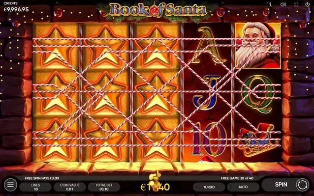  Main Screen Reels at Book of Santa 5 Reel Mobile Real Slot created by Endorphina