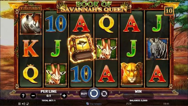  Main Screen Reels at Book Of Savannah’s Queen 6 Reel Mobile Real Slot created by Spinomenal