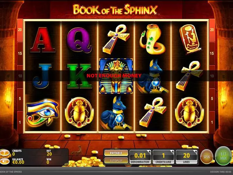  Main Screen Reels at Book of the Sphinx 5 Reel Mobile Real Slot created by GTECH