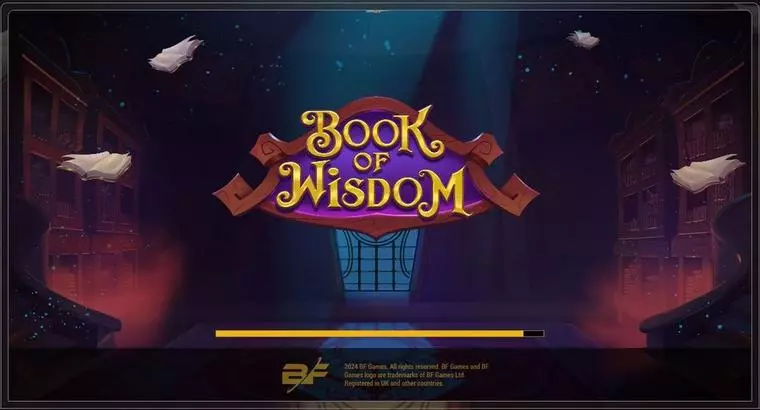  Introduction Screen at Book Of Wisdom 5 Reel Mobile Real Slot created by BF Games