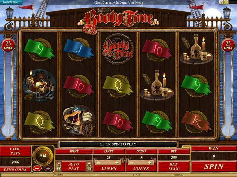  Main Screen Reels at Booty Time 5 Reel Mobile Real Slot created by Genesis