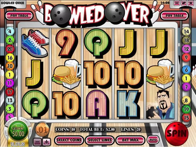  Main Screen Reels at Bowled Over 5 Reel Mobile Real Slot created by Rival