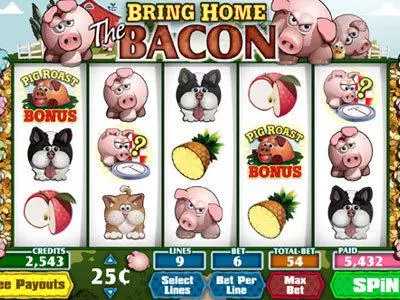  Main Screen Reels at Bring Home The Bacon 5 Reel Mobile Real Slot created by Parlay