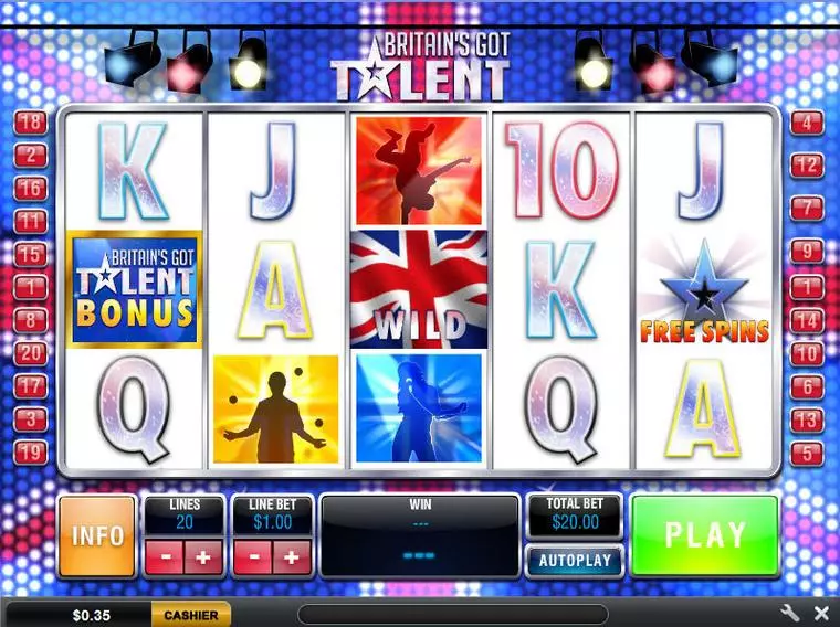  Introduction Screen at Britain's Got Talent 5 Reel Mobile Real Slot created by Ash Gaming