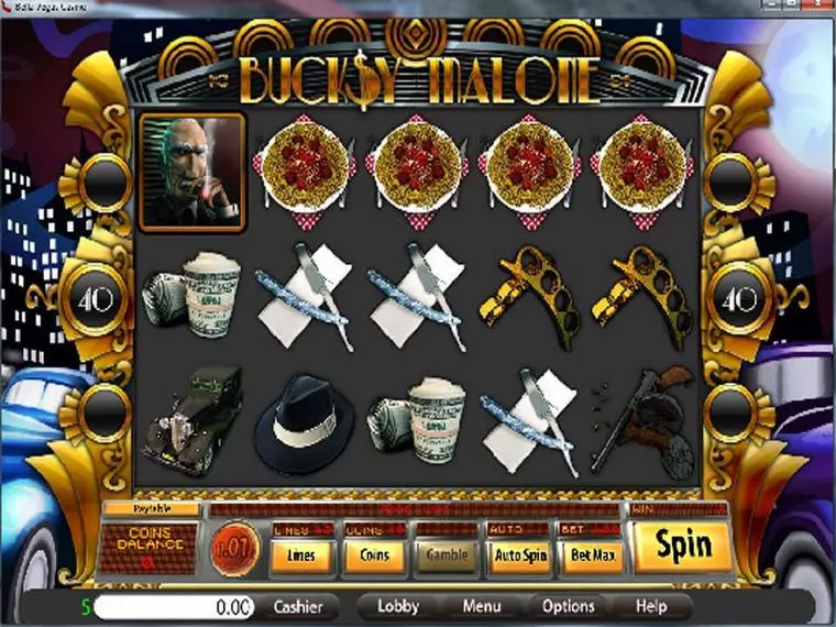  Main Screen Reels at Bucksy Malone 5 Reel Mobile Real Slot created by Saucify