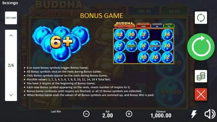  Bonus 1 at Buddha Fortune 5 Reel Mobile Real Slot created by Booongo