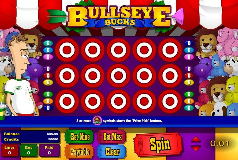  Main Screen Reels at Bullseye Bucks 5 Reel Mobile Real Slot created by Amaya