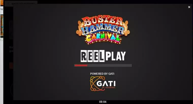  Introduction Screen at Buster Hammer Carnival 5 Reel Mobile Real Slot created by ReelPlay