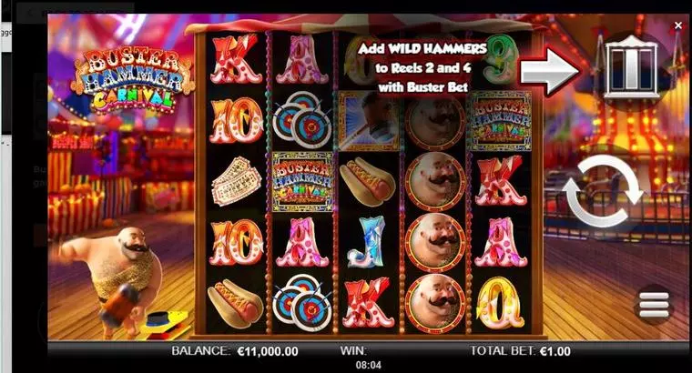  Main Screen Reels at Buster Hammer Carnival 5 Reel Mobile Real Slot created by ReelPlay