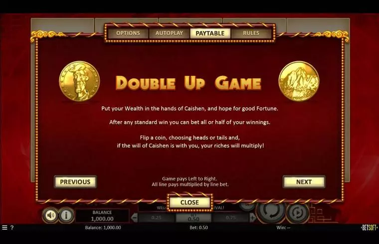  Bonus 1 at Caishen's Arrival  5 Reel Mobile Real Slot created by BetSoft