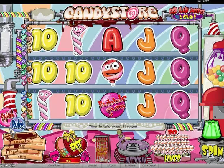  Main Screen Reels at Candy Store 5 Reel Mobile Real Slot created by bwin.party