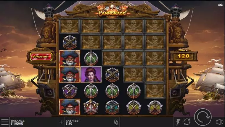  Main Screen Reels at Cannonade! 6 Reel Mobile Real Slot created by Yggdrasil