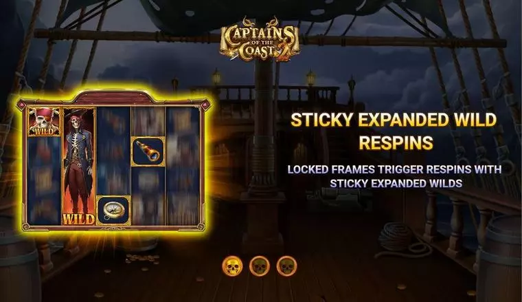  Introduction Screen at Captains of the Coast 2 5 Reel Mobile Real Slot created by Wizard Games