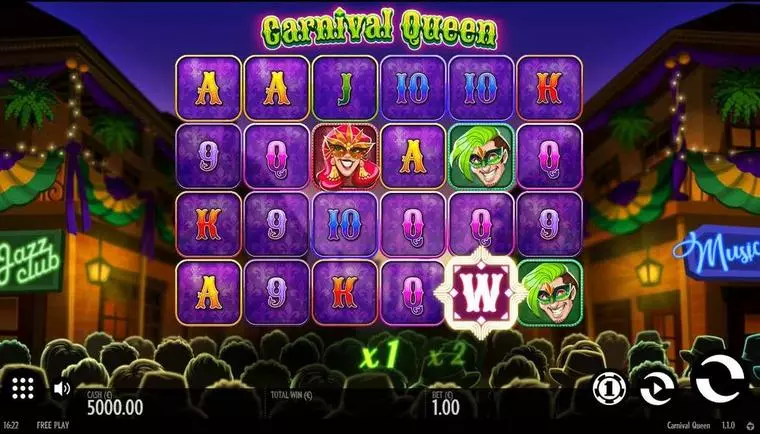  Main Screen Reels at Carnival Queen 6 Reel Mobile Real Slot created by Thunderkick