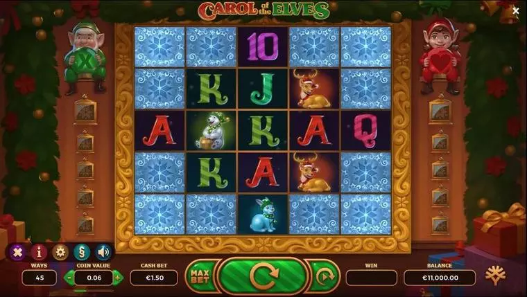 Main Screen Reels at Carol of the Elves 5 Reel Mobile Real Slot created by Yggdrasil