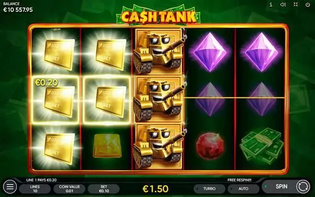  Main Screen Reels at Cash Tank 5 Reel Mobile Real Slot created by Endorphina