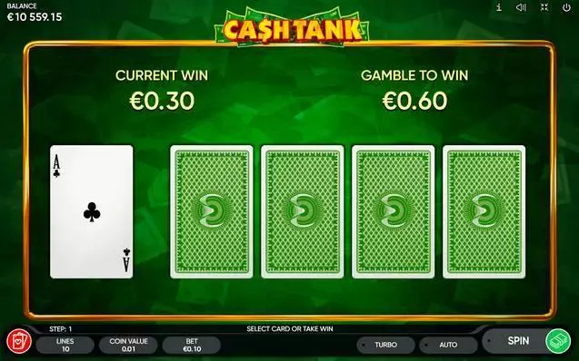  Gamble Winnings at Cash Tank 5 Reel Mobile Real Slot created by Endorphina