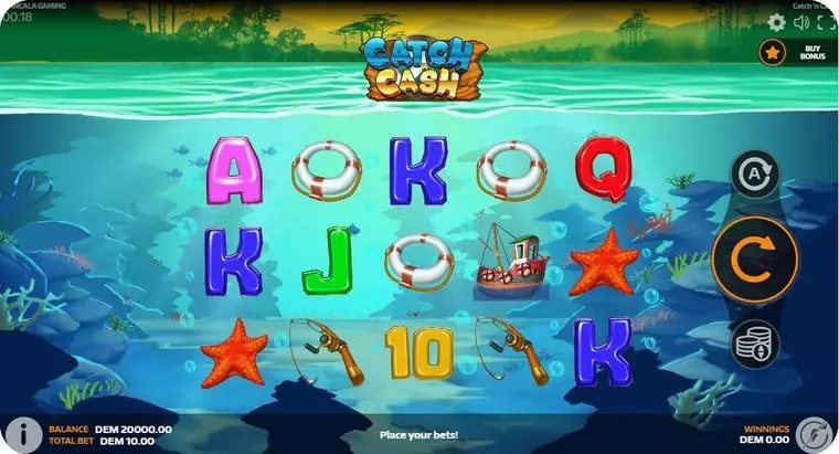  Main Screen Reels at Catch N Cash 5 Reel Mobile Real Slot created by Mancala Gaming