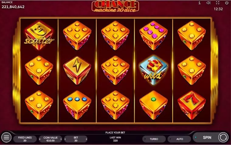  Main Screen Reels at Chance Machine 20 Dice 5 Reel Mobile Real Slot created by Endorphina