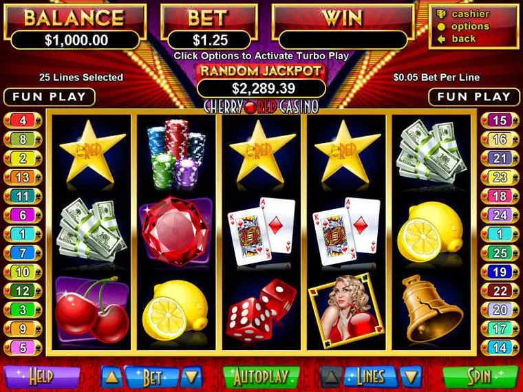  Main Screen Reels at Cherry Red 5 Reel Mobile Real Slot created by RTG