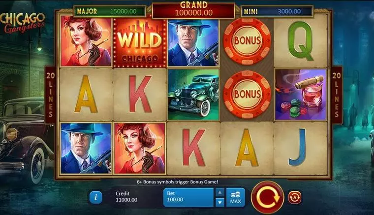  Introduction Screen at Chicago Gangsters 5 Reel Mobile Real Slot created by Playson