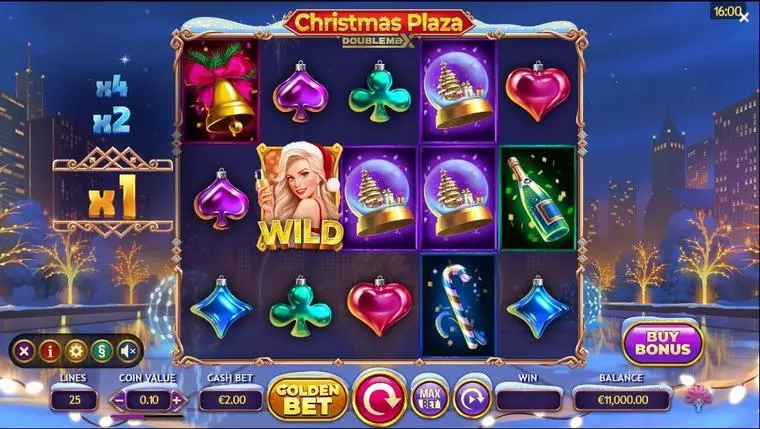  Main Screen Reels at Christmas Plaza DoubleMax 5 Reel Mobile Real Slot created by Yggdrasil