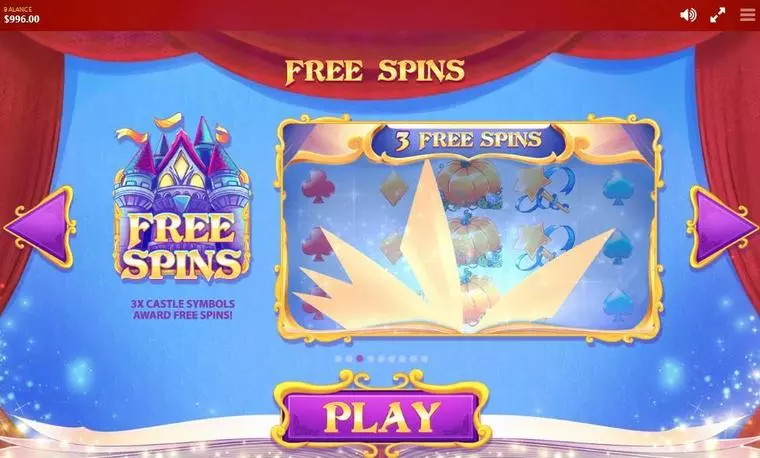  Info and Rules at Cinderella 5 Reel Mobile Real Slot created by Red Tiger Gaming