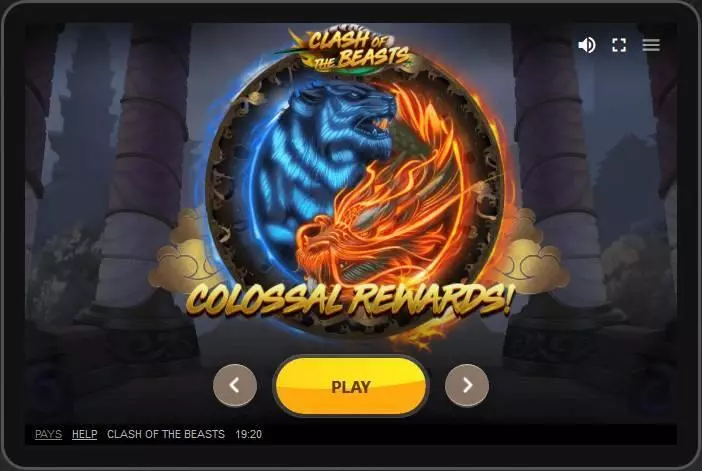  Main Screen Reels at Clash of the Beasts 6 Reel Mobile Real Slot created by Red Tiger Gaming