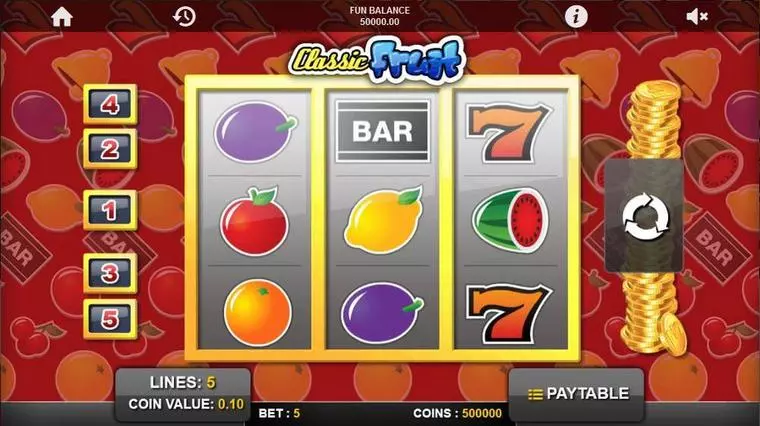 Main Screen Reels at Classic Fruit 3 Reel Mobile Real Slot created by 1x2 Gaming
